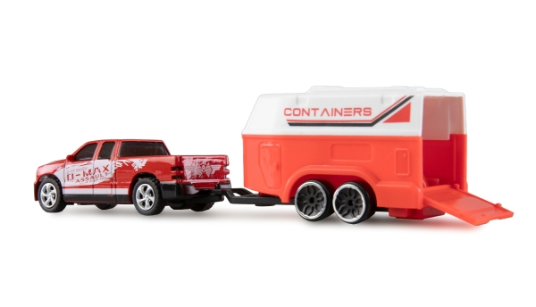 22681 RC PICKUP DIE CAST mit Pferdeanhänger 1:64 RTR rot